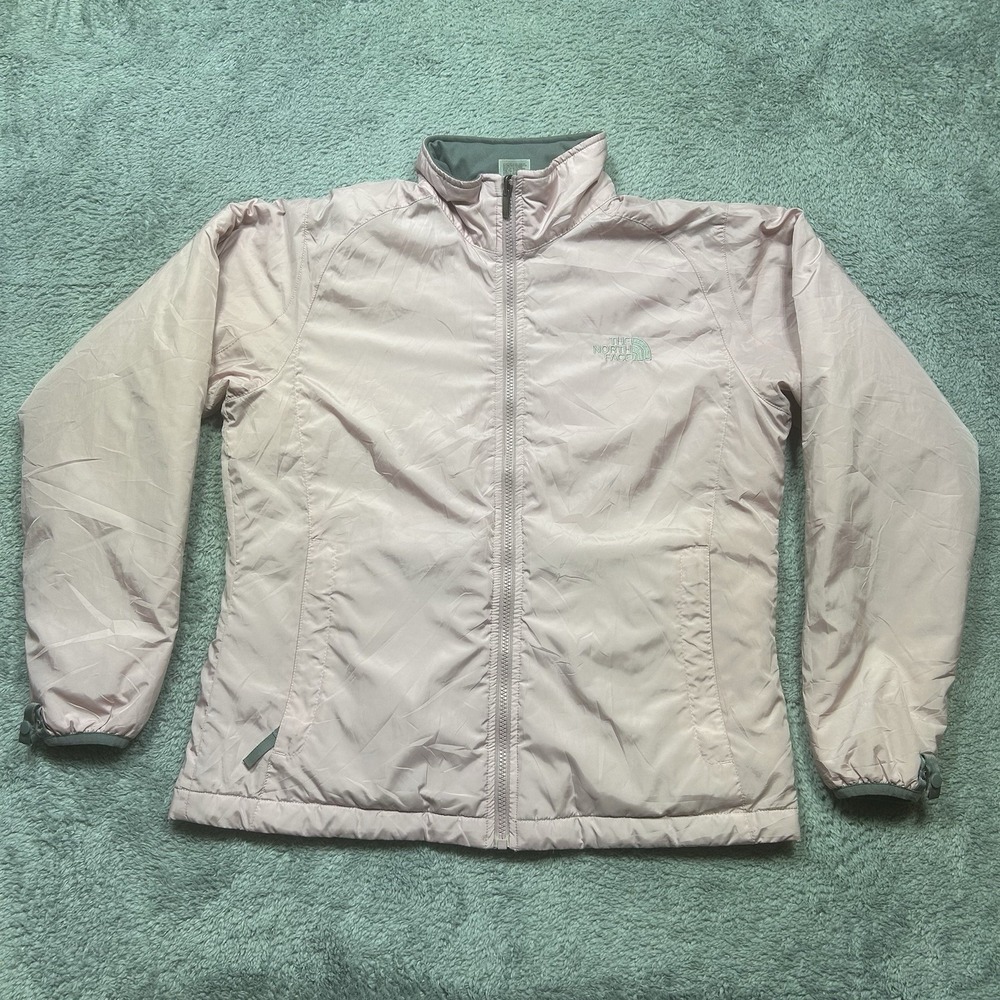 The North Face Windbreaker Lined Jacket Womens M Pink Outdoor Pockets Hiking Zip